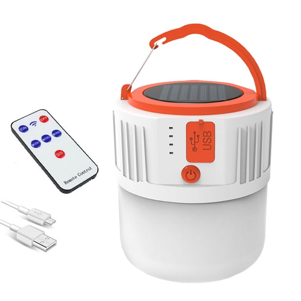 24/42LED Lámpara de bombilla Control remoto Banco de alimentación USB de 5 velocidades solar para pesca nocturna JShteea El nuevo