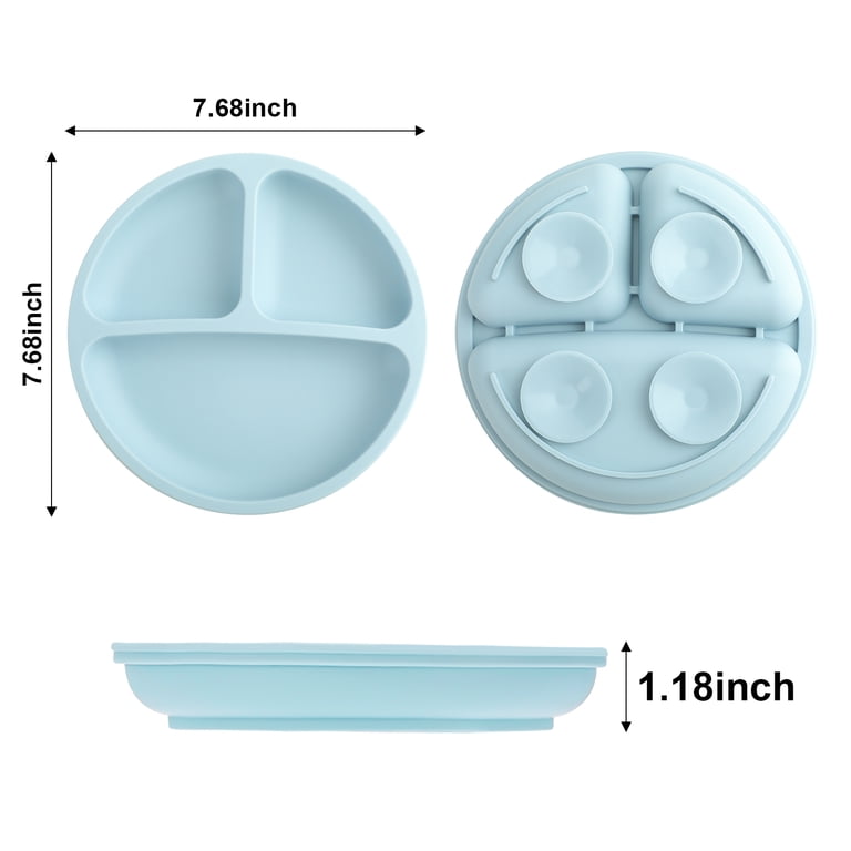 Armscye Suction Plates 3-Pack, Divided Silicone Dishes photo 7