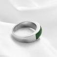 thumbnail image 5 of Inlaid Onyx Rings Casual Stainless Steel Agate Rings for Women Men,Women Statement Rings Stacking Rings Size 7-15, 5 of 6