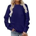thumbnail image 2 of pstuiky Sweatshirt for Women, Women Long Sleeves Solid Color Casual Crewneck Sweatshirt Pullover Sweatshirt Tunic Tops Oversized Sweatshirt for Women Leisure, 2 of 5