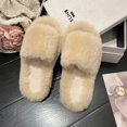 thumbnail image 4 of Pantufla Zapatillas Mujer Acogedoras Punta Abierta Felpa Espuma Viscoelástica Suministros para el Hogar (35) Caqui Likrtyny Tenis De Mujer Tenis De Hombre, 4 of 8