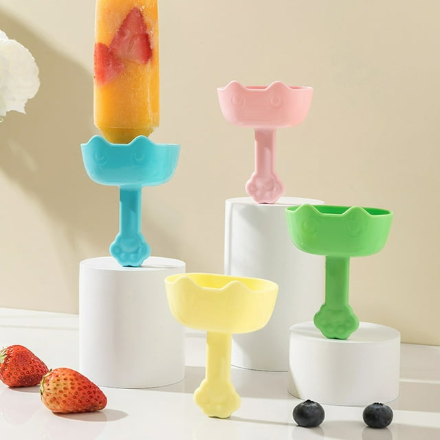 Dianhelloya Silicone Popsicle Stands - Drip-Free Reusable Ice Cream Holders for Kids & Adults, Secure Watermelon Stick Rack, Dishwasher Safe, Portable Summer Treat Accessories (4-Pack, Multi-Color)