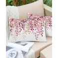 thumbnail image 6 of Pink Eucalyptus Leaves Throw Pillow Covers, Summer Botanical Watercolor Soft Breathable Pillow Cases with Invisible Zipper for Sleeping, Toddler Pillowcases for Couch Bed Sofa Chair 12x20 Inches, 6 of 6