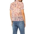 thumbnail image 3 of INSPIRE CHIC Floral Chiffon Shirt for Women's Tie Neck Short Sleeve Button Front Semi Sheer Blouse Tops, 3 of 5