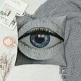 thumbnail image 2 of HENGT  Evil Eye Pattern Throw Pillow for Bed &amp; Couch - Off White Gray Cushion Cover - Unique Room Decor - Protection Against Beady Eyes (Silver), 2 of 5