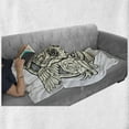 thumbnail image 6 of Sugar Skull Soft Flannel Fleece Throw Blanket, Illustration of Calavera Diamond and Roses Vintage Revival Design, Cozy Plush for Indoor and Outdoor Use, 50" x 70", Cream Grey Black, by Ambesonne, 6 of 6