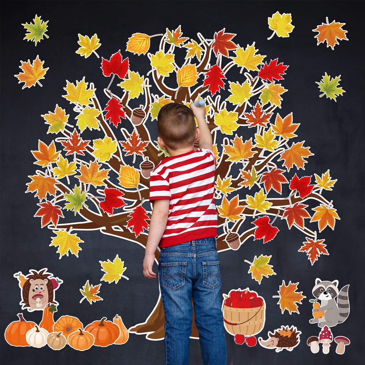 Lot De 4 Plateaux à étages Pour Décoration D'automne, Citrouilles D'automne, Panneau De Table