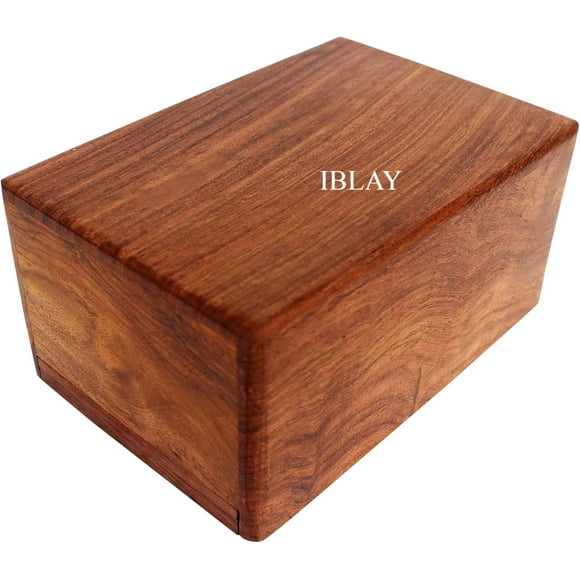 Indian Glance Wooden Urn Box - Urn for Human Ashes Funeral Cremation Urn (Medium)