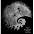 thumbnail image 2 of Men's The Nightmare Before Christmas Black and White Moon Scene Graphic Tee Black X Large, 2 of 5