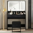 IRONCK Vanity Desk Set with LED Mirror, Power Outlet, Charging Station