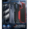 thumbnail image 3 of LEYI Motorola G 5G 2022 Case with 2 Pack Screen Protectors, Dual Layer Protective Hard PC Back & 4 Corners with Airbags[12ft Drop Protection] for Motorola Moto G 2022 5G Case - Red, 3 of 8