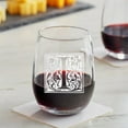 thumbnail image 2 of Wear The Logo 15.25 Oz. Clear Letter I Square Monogram Stemless Wine Glass, 2 of 2
