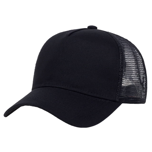 WEIYLL Baseball Cap Men Basic Solid Color Light Board Breathable Summer Sunshade Net Black Beach Hats One Size