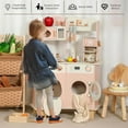 thumbnail image 3 of JoyStone Wooden Play Kitchen, Toy Kitchen Set with Food and Cookware Accessories, Pretend Kitchen Playset Gift for Kids and Toddlers Age 3+, Pink, 3 of 6