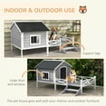 thumbnail image 5 of Pefilos 66" Large Wood Dog House with Porch for Small/Medium Dogs, Pet Shelter Pet Bunny House Outdoor Cat House, Gray, 5 of 9