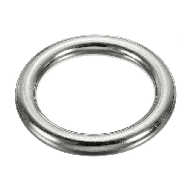 Unique Bargains 2" Seamless Metal O Rings, 304 Stainless Steel O-Ring Solid Round Rings for Macrame, DIY Craft,8x50mm