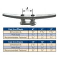 thumbnail image 4 of Dock Edge DE2814F 14" Cast Iron Cleat , Galvanized, 4 of 4