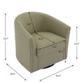 thumbnail image 5 of DREAMSIDEA Swivel Accent Chair,Oversized Linen Barrel Club Chair Upholstered Armchair for Living Room -Camel, 5 of 6