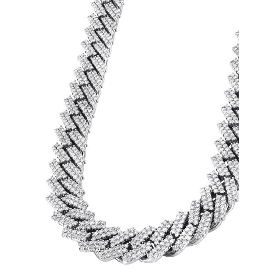 Iced Out Lab Grown VVS Diamond Prong Cuban Link White Gold Chain 10K/14K