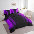 thumbnail image 3 of Manfei Neon Purple Stripe Bedding Comforter Set 7 Pieces, Modern Gradient Queen Bedding Sets, Contemporary Geometric Queen Sheet Sets, Luxury Bedroom Decor, 3 of 8