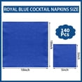 thumbnail image 6 of 140 Pcs Cocktail Napkins Royal Blue Napkins Disposable Blue Beverage Dessert Napkin for Birthday, Baby Shower, Wedding, 5 x 5 Inch, 6 of 7