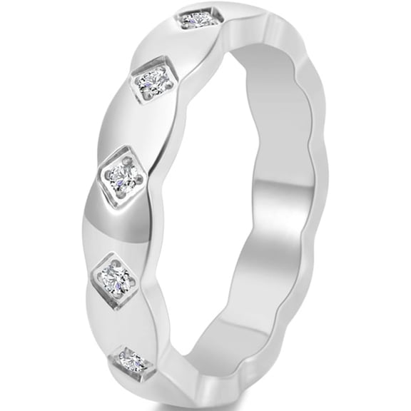 4mm Stainless Steel Eternity Style Wedding Band Stacking Ring