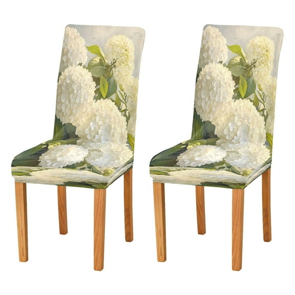 BZSMCE Chairs Slipcovers Dining Chair Covers White Hydrangea Bush Painting Creative Pattern