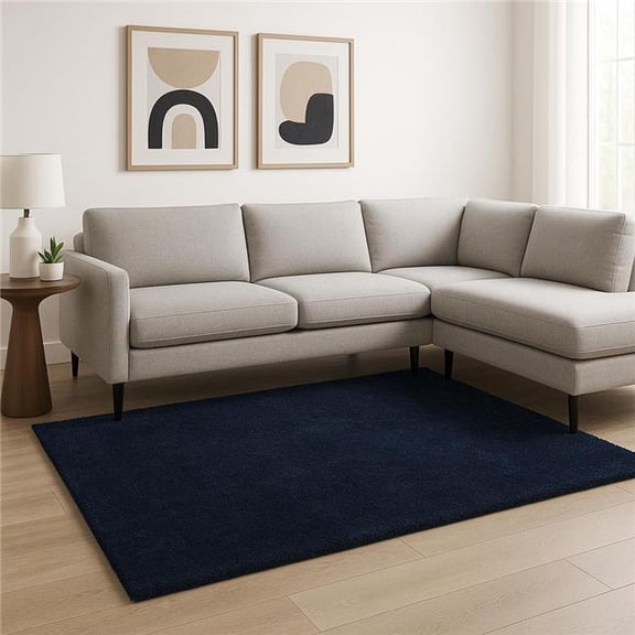 HomeRoots 533577 8 x 10 ft. Navy Blue Shag Rectangle Area Rug