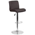 thumbnail image 2 of Brown Vinyl Adjustable Height Barstool with Rolled Seat, 2 of 5