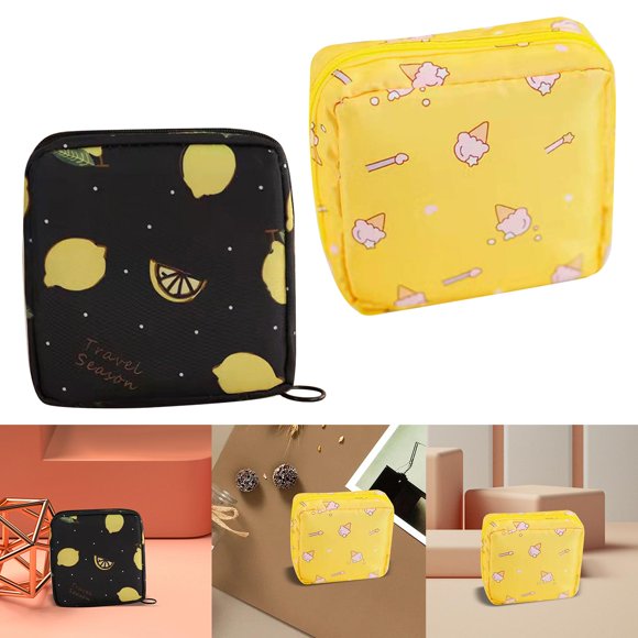 2 uds. Bolsa de almacenamiento de servilletas multiusos con cierre de cremallera reutilizable Amarillo Negro con Fernando titular de almacenamiento