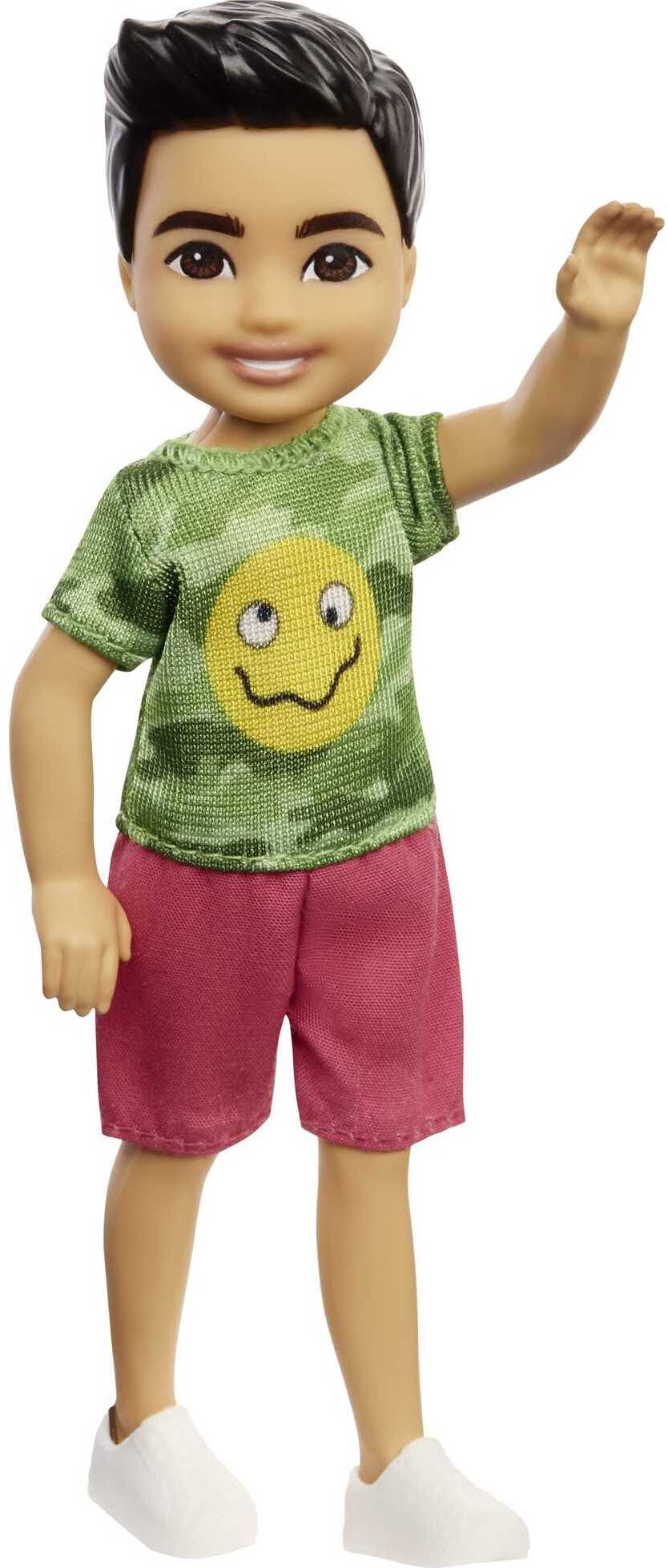 ​Barbie Chelsea Boy Doll (6-inch Brunette) Wearing Camo T-Shirt, Shorts and Sneakers, Gift for 3 To 7 Year Olds