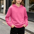 thumbnail image 5 of Children's Winter Hooded Long Sleeve Solid Color Sweatshirt Casual Loose Pullover With Hood Tops, 5 of 10