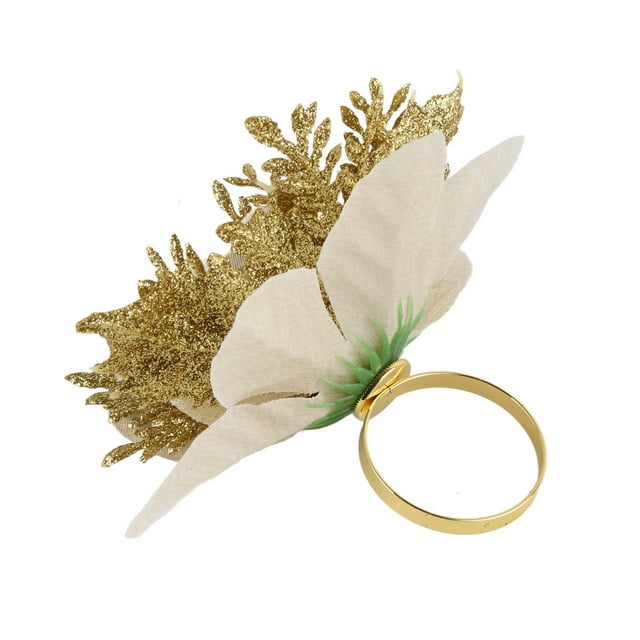 Servilletero navideño Jadeshay forma de flor alta capacidad Plástico tela