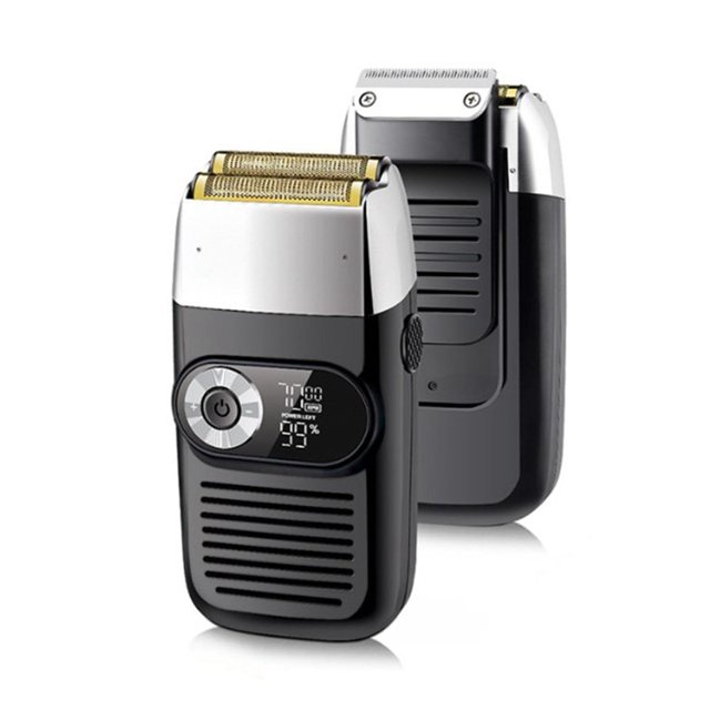 SUTENGDA Beard Trimmer Electric Razor for Men Hair Clippers 2 in 1 Double Blade Head Shavers for Bald Men Foil Professional Electric Shaver for Men Razor Cordless Shavers Rechargeble LED