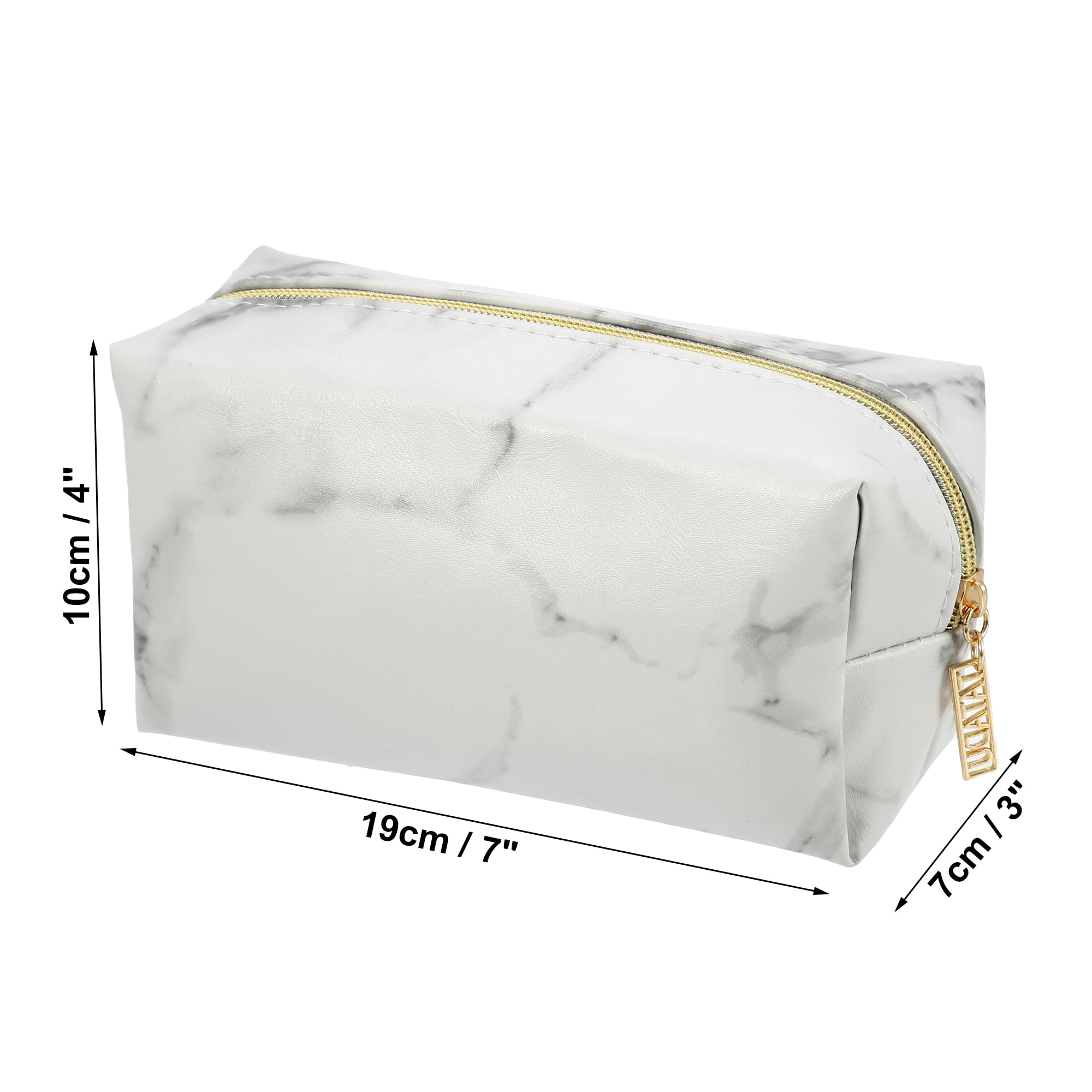 Unique Bargains Floral Makeup Bag Zipper Flower Cosmetic Pouch White, Gray
