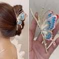 thumbnail image 3 of Travelwant Large Metal Hair Claw Clips, Butterfly Lady Thick Hair Barrette, Non-slip Hair Jaw Clamp Clips, Hairpins Thick Hair Accessories for Women Lady Girls, 3 of 8