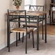 thumbnail image 3 of Yeshouse Juego de mesa de comedor - mesa de cocina con 2 sillas tapiz, mesa de cocina cuadrada para espacio pequeño, apartamento, comedor, ahorro de espacio (asiento MDF), 3 of 8