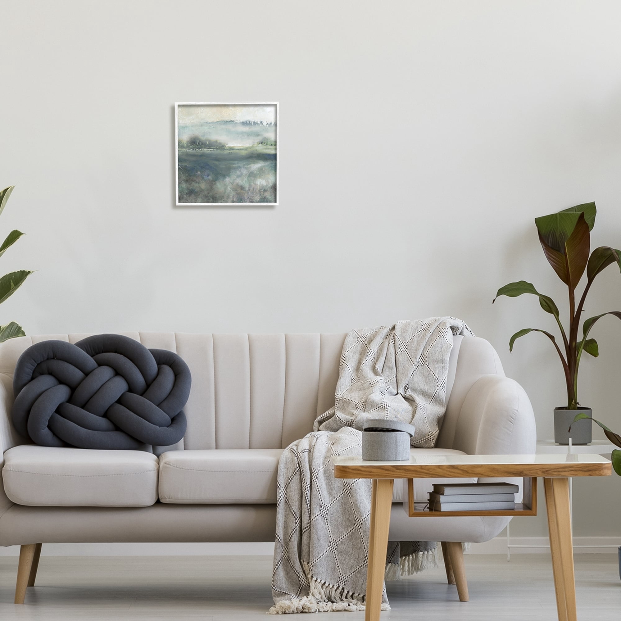 Stupell Industries Misty Landscape Painting Abstract Weather Vegetation Painting White Framed Art Print Wall Art, Design by Carol Robinson