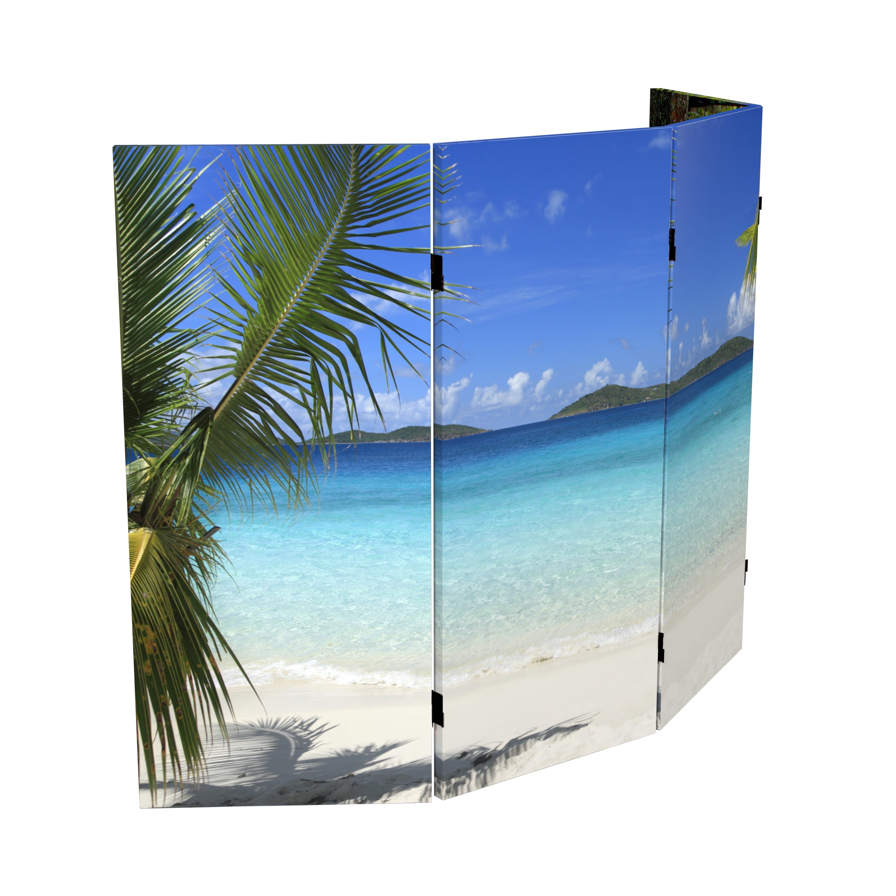 3 ft. Short Double Sided Beach Canvas Folding Screen