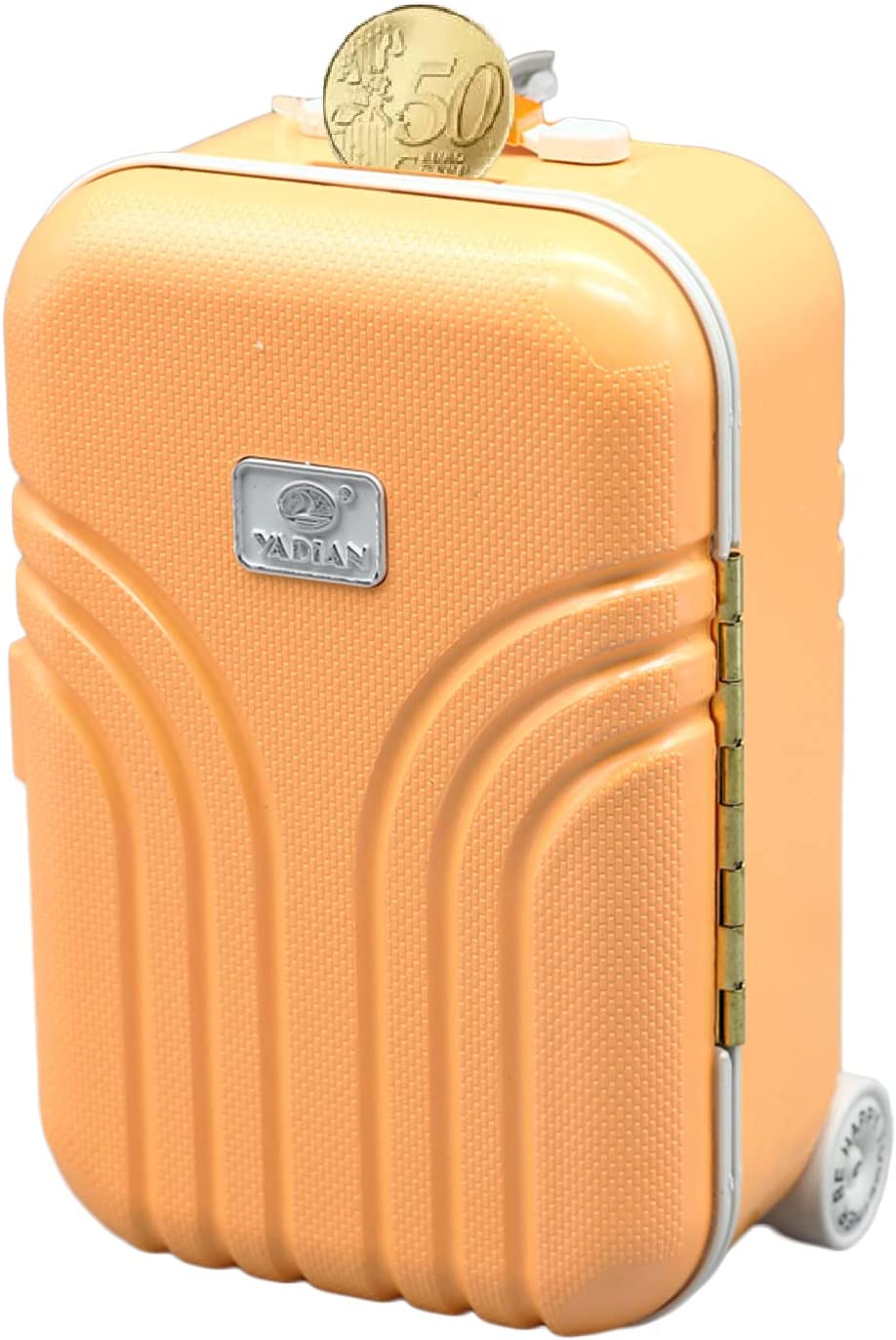 1 Pce Mini Petit Chariot Tirelire, Simulation de Voyage de Bureau (orange)