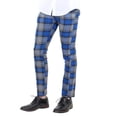 thumbnail image 2 of SoCal Look Men's DJ Plus All Over Check Pattern Dress Pant Blue 32WX30L, EU40, 2 of 4