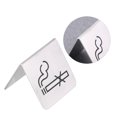 thumbnail image 3 of Stainless Steel No Smoking Table Tent Sign Double Side Free Standing No Smoking Sign for Office Hotel (Cigarette), 3 of 7