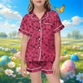 thumbnail image 2 of Girls Pajamas Set Printed Kids Button Down Pajamas Set Toddler Nightgown Girlss Pajamas 8-9 Years Girls Fashion, 2 of 4