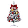 thumbnail image 3 of 24"/2FT Mini Christmas Tree Tabletop Set with Clear LED Lights, Artificial Mini Christmas Tree with Star Treetop and Hanging Ornaments, Best DIY Xmas Decorations, 3 of 8