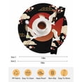 thumbnail image 6 of 15 Inch Round Placemats Set of 6, Japanese Style Non Slip Heat Insulation PP Table Mats, Modern Cranes Cherry Flower Wave Red Brown Washable Place Mats for Kitchen Dining Party Table Decor, 6 of 7
