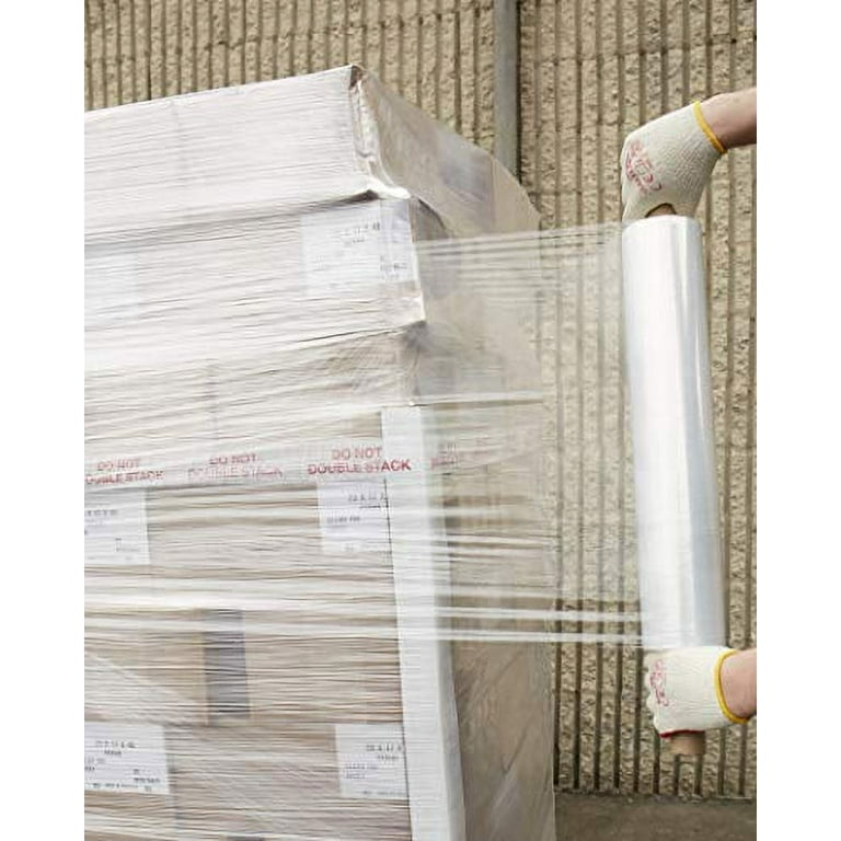 20 Inches x 1000 Feet Roll - Thick 80 Gauge - Plastic Film Shrink Wrap, for Moving Furniture Pallet Box Wrapping, Heavy Duty Stretch Industrial with