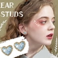 thumbnail image 3 of HANXIULIN Gold Plated Heart Shaped Earrings Women's Delicate Earrings Studs Jewelry Gift, 3 of 8