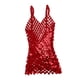 thumbnail image 3 of Vestido de tirantes finos con lentejuelas para mujer Sunnimix Vestido ceñido con cuello en V Lentejuelas Rojo, 3 of 7