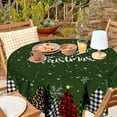 thumbnail image 4 of Christmas Round Table Cloths 60 inch Merry Christmas Table Cloth Xmas Tree Circular Circle Tablecloth for Holiday Dining Kitchen Decor, 4 of 8