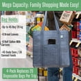 thumbnail image 6 of VENO 4 Pack Reusable Grocery Shopping Bag w/Hard Bottom, Foldable, Multi-Purpose Heavy-Duty Tote, Daily Utility Bag, Stands Upright, Sustainable (Gray), 6 of 10